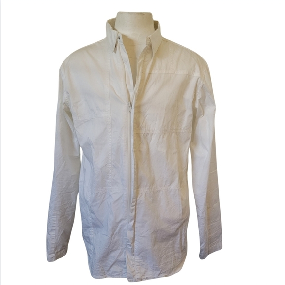 KITH XL Tokyo Sakura Collab Project White Putnum Oxford Zip Jacket Snap Colar